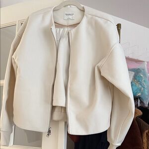 Abercrombie &fitch Women's Off-White Bomber Jacket matching skirt both nwt